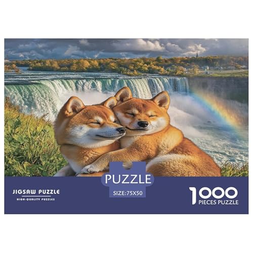 Akita Hund 1000 Teile,Impossible Puzzle,Geschicklichkeitsspiel Für Die Ganze Familie, Erwachsenen Puzzlespiel Puzzel 1000pcs (75x50cm) von phszbzs