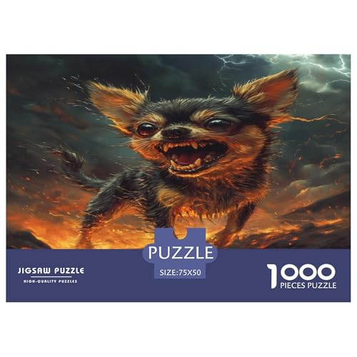 Chihuahua Puzzle 1000 Teile Puzzles Für Erwachsene Lernspiel Herausforderungsspielzeug 1000-teilige Puzzlespiel Für Erwachsene Kinder Puzzel 1000pcs (75x50cm) von phszbzs
