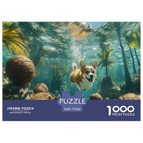Corgi Puzzles1000 Teile, Puzzle Für Erwachsene, Geschicklichkeitsspiel Für Die Ganze Familie, Klassische Puzzle,Geburtstagsgeschenk Erwachsenen Puzzlespiel Puzzel 1000pcs (75x50cm) von phszbzs