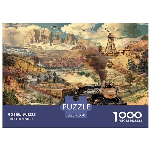 Dampfzug Puzzle 1000 Teile Puzzles Für Erwachsene Klassische Puzzles 1000 Teile Erwachsene Puzzlespiel Erwachsene 1000 Teile Erwachsenen Puzzlespiel Puzzel 1000pcs (75x50cm) von phszbzs