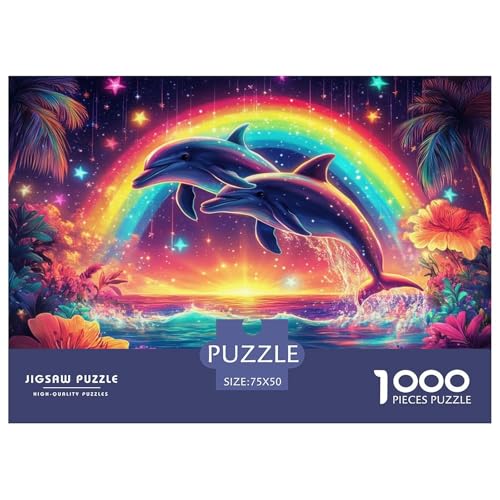 Delphin Puzzle 1000 Teile Puzzle Für Erwachsene Und Kinder Ab 14 Jahren Puzzel 1000pcs (75x50cm) von phszbzs