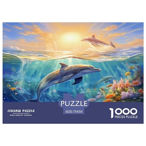 Delphin Puzzles1000 Teile, Puzzle Für Erwachsene, Geschicklichkeitsspiel Für Die Ganze Familie, Klassische Puzzle,Geburtstagsgeschenk Erwachsenen Puzzlespiel Puzzel 1000pcs (75x50cm) von phszbzs