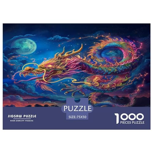 Drache Puzzle 1000 Teile Erwachsener Kniffel Spaß Für Die Ganze Familie - Abwechslungsreiche 1000 Puzzleteilige Motive Puzzlespiel Erwachsene, Puzzel 1000pcs (75x50cm) von phszbzs