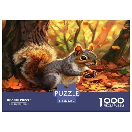 Eichhörnchen 1000 Stück Puzzles Für Erwachsene Teenager Stress Abbauen Familien-Puzzlespiel 1000-teiliges Puzzle Kinder Lernspiel Spielzeug Geschenk Puzzel 1000pcs (75x50cm) von phszbzs