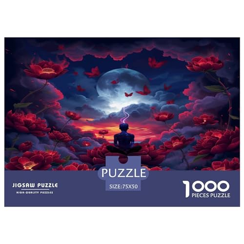Einsamer Hirsch 1000 Stück Puzzles Für Erwachsene Teenager Stress Abbauen Familien-Puzzlespiel 1000-teiliges Puzzle Kinder Lernspiel Spielzeug Geschenk Puzzel 1000pcs (75x50cm) von phszbzs