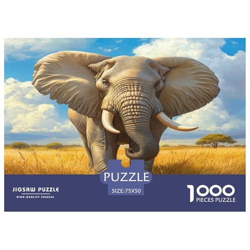 Elefant Puzzle 1000 Teile Erwachsener Kniffel Spaß Für Die Ganze Familie - Abwechslungsreiche 1000 Puzzleteilige Motive Puzzle Erwachsene, Puzzel 1000pcs (75x50cm) von phszbzs