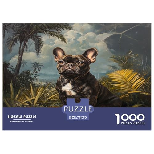 FRANZÖSISCHER BULLDONG Puzzle 1000 Teile Erwachsener Kniffel Spaß Für Die Ganze Familie - Abwechslungsreiche 1000 Puzzleteilige Motive Puzzle Erwachsene, Puzzel 1000pcs (75x50cm) von phszbzs