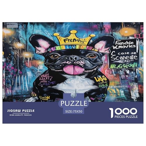 FRANZÖSISCHER BULLDONG Puzzle 1000 Teile Erwachsener Kniffel Spaß Für Die Ganze Familie - Abwechslungsreiche 1000 Puzzleteilige Motive Puzzle Erwachsene, Puzzel 1000pcs (75x50cm) von phszbzs