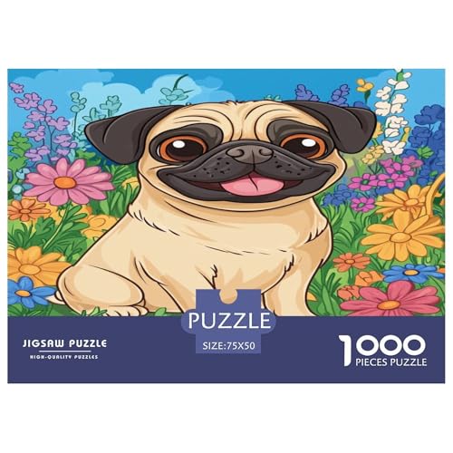 FRANZÖSISCHER BULLDONG Puzzle 1000 Teile Puzzle Für Erwachsene Und Kinder Ab 14 Jahren,Puzzlespiel Erwachsenen Puzzlespiel Puzzel 1000pcs (75x50cm) von phszbzs