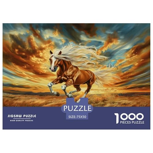 Fine Pferd Puzzles1000 Teile, Puzzle Für Erwachsene, Geschicklichkeitsspiel Für Die Ganze Familie, Klassische Puzzle,Geburtstagsgeschenk Erwachsenen Puzzlespiel Puzzel 1000pcs (75x50cm) von phszbzs