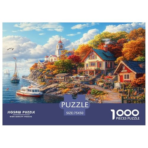 Leuchtturm an der Küste Puzzle 1000 Teile Puzzle Für Erwachsene Und Kinder Ab 14 Jahren Puzzel 1000pcs (75x50cm) von phszbzs