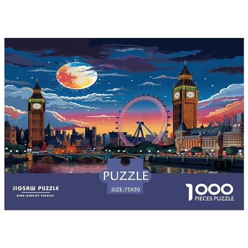 London Stadtbild Puzzle 1000 Teile Erwachsene Puzzles Für Erwachsene Klassische Puzzles 1000 Teile Erwachsene Puzzlespiel Schwer Pädagogisches Spielzeug Erwachsene Kinder Puzzel 1000pcs (75x50cm) von phszbzs