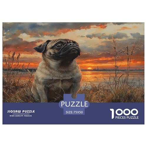 Mops Puzzle 1000 Teile Puzzle Für Erwachsene Und Kinder Ab 14 Jahren Puzzel 1000pcs (75x50cm) von phszbzs