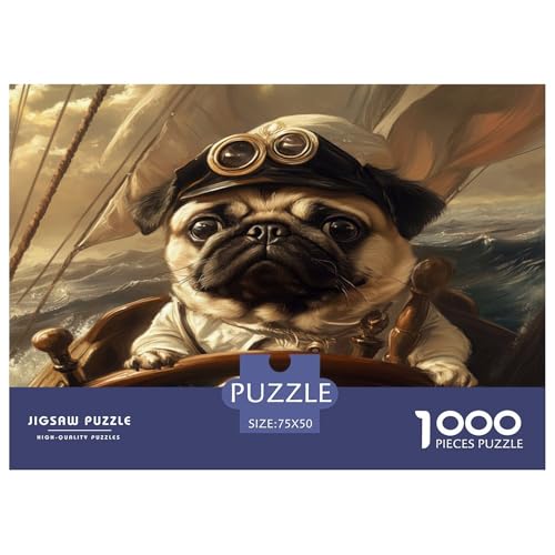 Mops Puzzlespiel 1000 Teile Puzzle Für Erwachsene Und Kinder Ab 14 Jahren, Erwachsenen Puzzlespiel Puzzel 1000pcs (75x50cm) von phszbzs