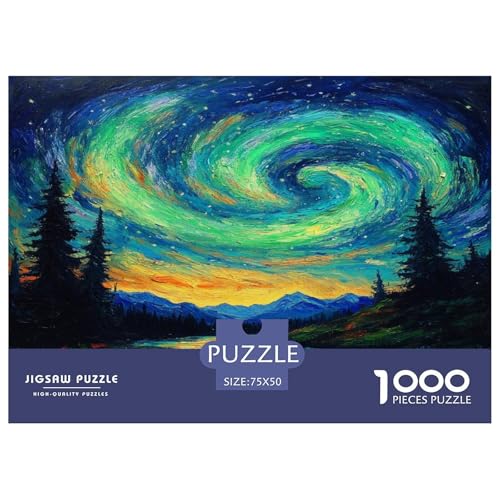 Nordlichter 1000 Stück Puzzles Für Erwachsene Teenager Stress Abbauen Familien-Puzzlespiel 1000-teiliges Puzzle Kinder Lernspiel Spielzeug Geschenk Puzzel 1000pcs (75x50cm) von phszbzs