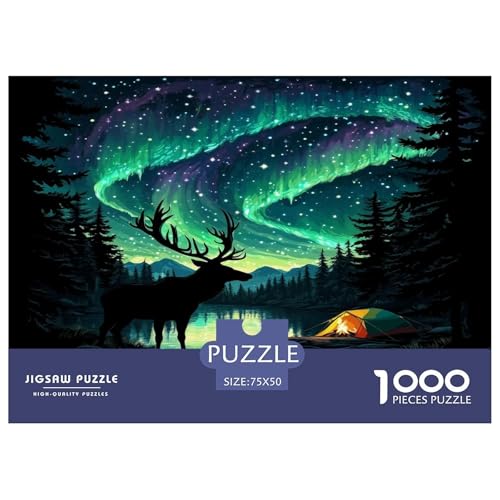 Nordlichter Puzzle 1000 Teile Puzzles Für Erwachsene Lernspiel Herausforderungsspielzeug 1000-teilige Puzzlespiel Für Erwachsene Kinder Puzzel 1000pcs (75x50cm) von phszbzs