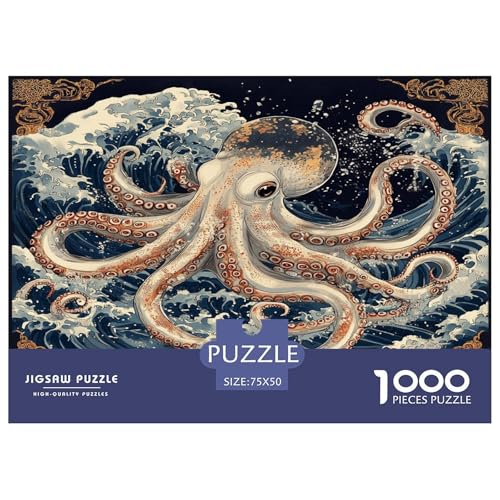 Oktopus Puzzle 1000 Teile Erwachsener Kniffel Spaß Für Die Ganze Familie - Abwechslungsreiche 1000 Puzzleteilige Motive Puzzlespiel Erwachsene, Puzzel 1000pcs (75x50cm) von phszbzs