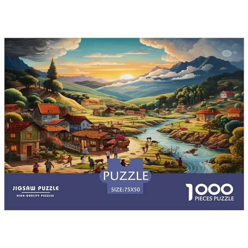 Paradies 1000 Teile, Impossible Puzzle,Geschicklichkeitsspiel Für Die Ganze Familie, Erwachsenenpuzzle Ab 14 Jahren Puzzel 1000pcs (75x50cm) von phszbzs