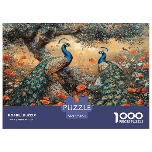 Pfau Puzzle 1000 Teile Puzzle Für Erwachsene Und Kinder Ab 14 Jahren Puzzel 1000pcs (75x50cm) von phszbzs