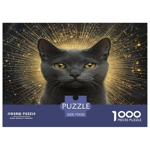 Russisches Blau Puzzle 1000 Teile,für Erwachsene, Impossible Puzzle,farbenfrohes Legespiel,Geschicklichkeitsspiel Für Die Ganze Familie,Erwachsenenpuzzle Puzzel 1000pcs (75x50cm) von phszbzs