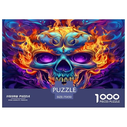 Schädel Puzzle 1000 Teile Erwachsener Kniffel Spaß Für Die Ganze Familie - Abwechslungsreiche 1000 Puzzleteilige Motive Puzzlespiel Erwachsene, Puzzel 1000pcs (75x50cm) von phszbzs