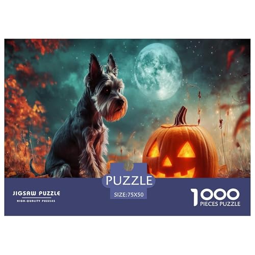 Schnauzer 1000 Stück Puzzles Für Erwachsene Teenager Stress Abbauen Familien-Puzzlespiel 1000-teiliges Puzzle Kinder Lernspiel Spielzeug Geschenk Puzzel 1000pcs (75x50cm) von phszbzs