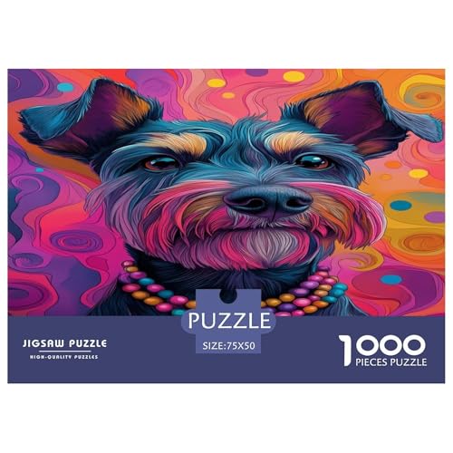 Schnauzer Puzzle 1000 Teile Erwachsene Puzzles Für Erwachsene Klassische Puzzles 1000 Teile Erwachsene Puzzlespiel Schwer Pädagogisches Spielzeug Erwachsene Kinder Puzzel 1000pcs (75x50cm) von phszbzs