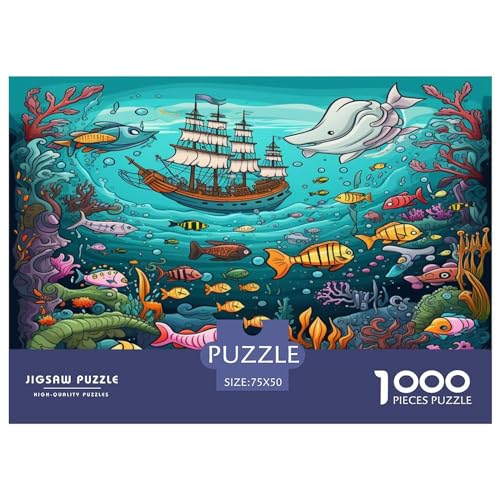 Seabed A School of Fische Puzzle 1000 Teile Erwachsener Kniffel Spaß Für Die Ganze Familie - Abwechslungsreiche 1000 Puzzleteilige Motive Puzzle Erwachsene, Puzzel 1000pcs (75x50cm) von phszbzs