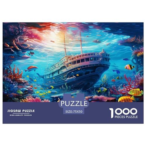 Seabed A School of Fische Puzzle 1000 Teile Erwachsener Kniffel Spaß Für Die Ganze Familie - Abwechslungsreiche 1000 Puzzleteilige Motive Puzzlespiel Erwachsene, Puzzel 1000pcs (75x50cm) von phszbzs