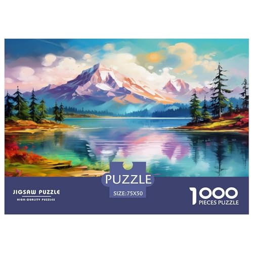 Seen and Snowy Mountains Puzzlespiel 1000 Teile Puzzles Für Erwachsene Lernspiel Herausforderung Spielzeug 1000 Teile Puzzles Für Erwachsene Kinder Erwachsenen Puzzlespiel Puzzel 1000pcs (75x50cm) von phszbzs