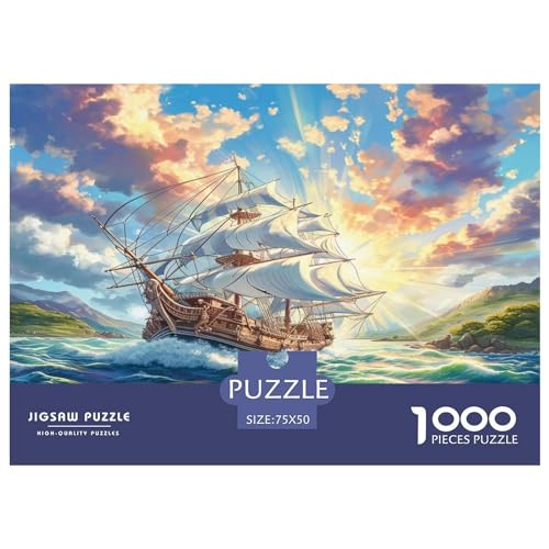 Segelboot Puzzle 1000 Teile Puzzle Für Erwachsene Und Kinder Ab 14 Jahren,Puzzlespiel Erwachsenen Puzzlespiel Puzzel 1000pcs (75x50cm) von phszbzs