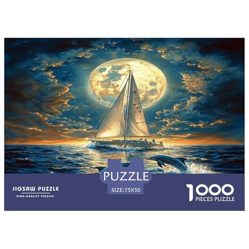 Segelboot Puzzle 1000 Teile Puzzles Für Erwachsene Lernspiel Herausforderungsspielzeug 1000-teilige Puzzlespiel Für Erwachsene Kinder Puzzel 1000pcs (75x50cm) von phszbzs