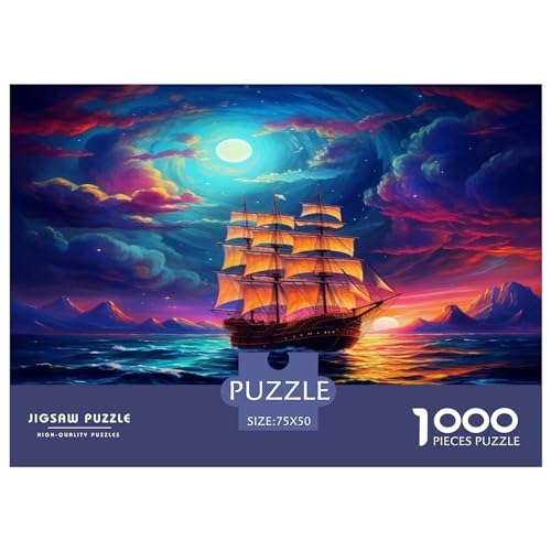 Segelboot Puzzlespiel 1000 Teile Erwachsene -Puzzle 1000 Stück Spiel Puzzles Für Erwachsene Kinder Puzzle Erwachsenen Puzzlespiel Puzzel 1000pcs (75x50cm) von phszbzs