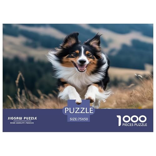 Shetland SchafeHund 1000 Teile,Impossible Puzzle,Geschicklichkeitsspiel Für Die Ganze Familie, Erwachsenen Puzzlespiel Puzzel 1000pcs (75x50cm) von phszbzs