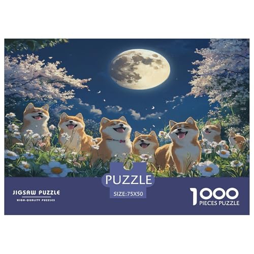 Shiba Inu 1000 Teile,Impossible Puzzle,Geschicklichkeitsspiel Für Die Ganze Familie, Erwachsenen Puzzlespiel Puzzel 1000pcs (75x50cm) von phszbzs