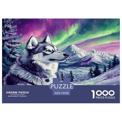 Sibirischer Husky Puzzle 1000 Teile Puzzle Für Erwachsene Und Kinder Ab 14 Jahren Puzzel 1000pcs (75x50cm) von phszbzs