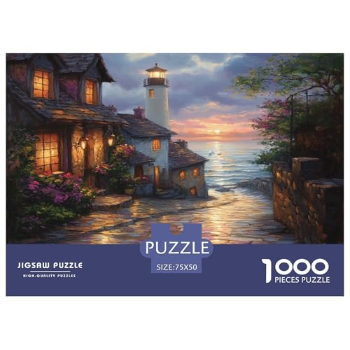 Sonnenuntergang im Hafen Puzzle 1000 Teile Für Erwachsene Und Kinder Ab 14 Jahrenfür Stressabbauer Puzzlespiel Erwachsenen Puzzlespiel Puzzel 1000pcs (75x50cm) von phszbzs