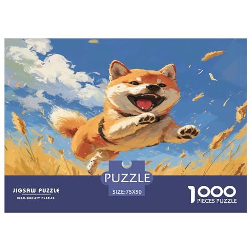 Süßer Welpe Puzzle 1000 Teile,für Erwachsene, Impossible Puzzle,farbenfrohes Legespiel,Geschicklichkeitsspiel Für Die Ganze Familie,Erwachsenenpuzzle Puzzel 1000pcs (75x50cm) von phszbzs