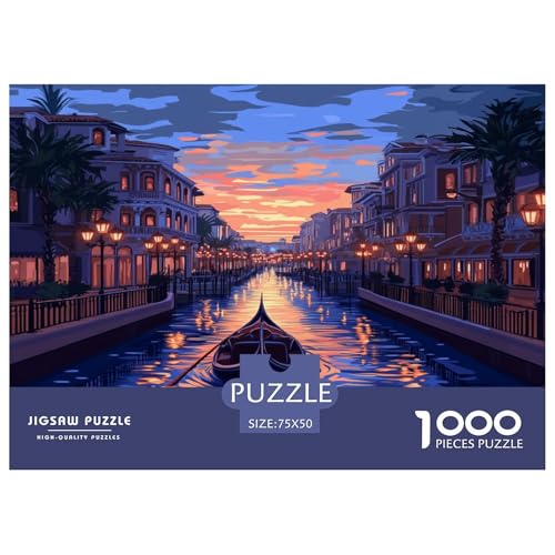 Venedig Water City Puzzle 1000 Teile Erwachsener Kniffel Spaß Für Die Ganze Familie - Abwechslungsreiche 1000 Puzzleteilige Motive Puzzlespiel Erwachsene, Puzzel 1000pcs (75x50cm) von phszbzs