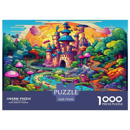 Wunderland Puzzle 1000 Teile,für Erwachsene, Impossible Puzzle,farbenfrohes Legespiel,Geschicklichkeitsspiel Für Die Ganze Familie,Erwachsenenpuzzle Puzzel 1000pcs (75x50cm) von phszbzs