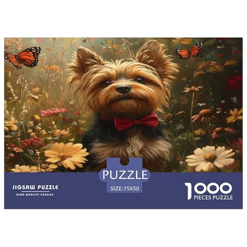 Yorkshire Terrier Puzzle 1000 Teile Erwachsener Kniffel Spaß Für Die Ganze Familie - Abwechslungsreiche 1000 Puzzleteilige Motive Puzzle Erwachsene, Puzzel 1000pcs (75x50cm) von phszbzs
