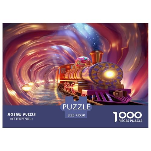 Zug Sternennacht Puzzle 1000 Teile Puzzles Für Erwachsene Lernspiel Herausforderungsspielzeug 1000-teilige Puzzlespiel Für Erwachsene Kinder Puzzel 1000pcs (75x50cm) von phszbzs