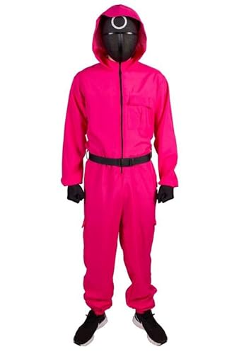 pibivibi Overall Aufseher koreanische Game Show, Set incl. Maske (Motiv frei wählbar), Gürtel und Handschuen (L - Quadrat) von pibivibi