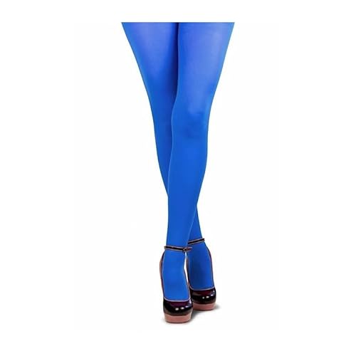 pibivibi farbige Damen Strumpfhose, Blickdicht in Diverse Größen und Farben. Topqualität für Karneval, Fasching, Garde, Party, Mode (blau, L/XL) von pibivibi