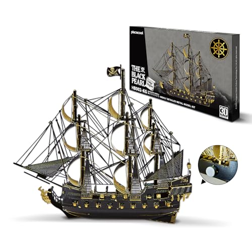 3D Puzzle Metall Black Pearl Piratenschiff Kühlschrank Magnet, 3D Metall Puzzle Segelboot Schiffsset, Modell Schiffs für 340 Edelstahl, Geburtstagsgeschenk, Modellbausatz Erwachsene, 77Teile 3D Puzzle Metall Black Pearl Piratenschiff Kühlschrank Magnet, 3D Metall Puzzle Segelboot Schiffsset, Modell Schiffs für 340 Edelstahl, Geburtstagsgeschenk, Modellbausatz Erwachsene, 77Teile von piececool