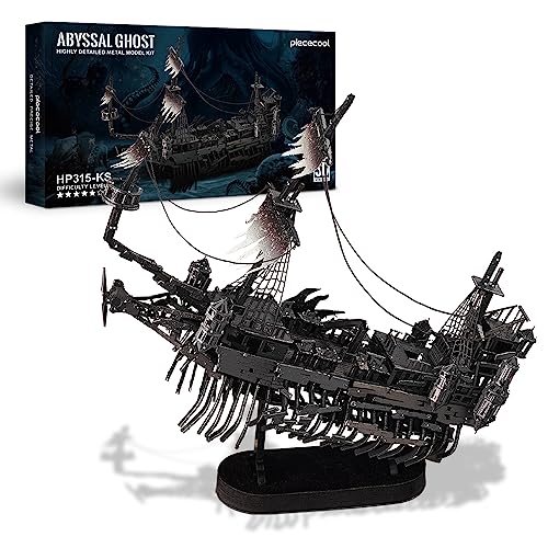 Piececool 3D Puzzle Metall Piratenschiff Stille Maria, 3D Metall Puzzle Segelboot Schiffsset, Modell Schiffs für 340 Edelstahl, Ganzes Metall, Geburtstagsgeschenk, Modellbausatz Erwachsene, 363 Teile von piececool