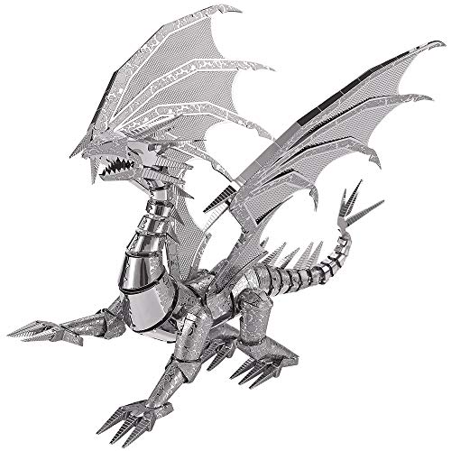 Piececool 3D Puzzle Metall Modellbau Flammender Silberdrache, 3D Metall Puzzle für 340 Edelstahl, Ganzes Metall, 1:1 Wiederherstellen, Geburtstagsgeschenk, Modellbausatz Erwachsene, 115 Teile Piececool 3D Puzzle Metall Modellbau Flammender Silberdrache, 3D Metall Puzzle für 340 Edelstahl, Ganzes Metall, 1:1 Wiederherstellen, Geburtstagsgeschenk, Modellbausatz Erwachsene, 115 Teile von piececool