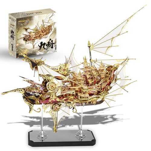 Piececool 3D Puzzle Metall Piratenschiff Drachenboot, 3D Metall Puzzle Segelboot Schiffsset, Modell Schiffs für 340 Edelstahl, Extra Groß, Geburtstagsgeschenk, Modellbausatz Erwachsene, 701 Teile Piececool 3D Puzzle Metall Piratenschiff Drachenboot, 3D Metall Puzzle Segelboot Schiffsset, Modell Schiffs für 340 Edelstahl, Extra Groß, Geburtstagsgeschenk, Modellbausatz Erwachsene, 701 Teile von piececool