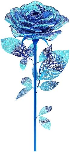 Piececool 3D Puzzle Metall Rose Modell, 3D Metall Puzzle Blumenzweige Pflanzen für 340 Edelstahl, Ganzes Metall, 1:1 Wiederherstellen, Geburtstagsgeschenk, Modellbausatz Erwachsene, 15 Teile (Blau) von piececool