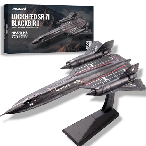 Piececool 3D Puzzle Metall SR-71 Amsel Aufklärungsflugzeuge, 3D Metall Puzzle Luftfahrzeuge, Modell Kämpfer für 340 Edelstahl, Geburtstagsgeschenk, Modellbausatz Erwachsene Piececool 3D Puzzle Metall SR-71 Amsel Aufklärungsflugzeuge, 3D Metall Puzzle Luftfahrzeuge, Modell Kämpfer für 340 Edelstahl, Geburtstagsgeschenk, Modellbausatz Erwachsene von piececool